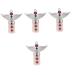 Abaodam 4pcs Angel Crystal Ornaments Glass Ornaments Healing Crystals Stones Angel Wing Crystal Hexagon Doll