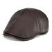 VOBOOM Lambskin Leather Ivy Caps Newsboy Hat 6 Panel Cabbie Beret Hat 7 1/2 Light Brown