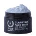 ZEUS Clarifying Face Mask with Charcoal & Bentonite Clay Detoxifying Facial Mask For All Skin Types (Made in USA) 4 oz.