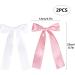 2 Pack Hair Bows for Girls and Women Large Bow Hair Clips Hair Barrette with Long Silky Satin Hair Accessories for Girls(White Pink) - Buy Online on GoSupps.com