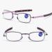 Lightweight Folding Metal Reading Glasses Blue Light Blocking Readers Portable Glasses with Keychain Bags(Couleur:Purple Grandeur:2.0x) - Buy Online on GoSupps.com