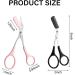 2PCS Stainless Steel Eyebrow Trimmer Scissors with Comb - Professional Precision Eyebrow Grooming Tool for Men and Women - Pink and Black - Buy Online on GoSupps.com