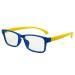 LHSDMOAT children blue light filter glasses without starch glasses block blue light rectangular frame glasses computer gaming blue light glasses B1: blue/yellow