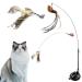 ZDQC Cats Bells Magic Cat Fear Suction Chan here cat fishing with feathers and bells cats of bells Magic wand interactive cat toys springs (bird life -right+strong suction cup)