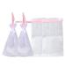 Pack of 4 foam net nylon bubble nets with silk ribbon drawstring bag for body cleansing facial care skin care