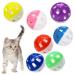Voviggol 12st 4cm cat toys ball with bell pet toys cats ball cat toys with bells cats balls for kittens jingle balls pounce chase (random color) 12th cat balls bell