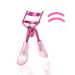 Uranian Eyelash Curlers Pink Lash Curler with 2 Silicone Refill Pads Glitter Handle Eye Lashes Curler Eyelashes Tool for Women and Girls (Pink) 1 Pink