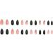 Justotry 24 Pcs Black Wavy Stiletto False Nails - Short Nude French Press on Nails with Nail Glue for Women's Nail Art - Buy Online on GoSupps.com