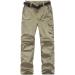 Boys Convertible Hiking Pants | Lightweight Quick Dry Zip Off | UPF 50+ Cargo Trousers Khaki 12-14 Years - Buy Online on GoSupps.com