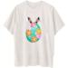 Easter Egg Print Women's Crop Top with Rabbit Ear Graphic - X-Large White - Buy Online on GoSupps.com
