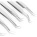 8PC Stainless Steel Eyelash Tweezers Set - Ergonomic Design Fine Pointed & Portable Makeup Tools for Eyelash Extension - Buy Online on GoSupps.com