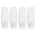Silicone Travel Bottles for Toiletries TSA Approved Travel Size Containers Set 4 Pack Portable Leak Proof Refillable Cosmetic Squeeze Bottles Shampoo Hair Conditioner Body Lotion Bath Shower Gel 4*White 100ml