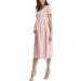 Love2Mi Maternity Dress XL Dark Pink White Stripe - Short-Sleeve A-Line Midi Pregnant Dress - Buy Online on GoSupps.com