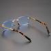 GHARAZ Diamond Cut Edge Reading Glasses for Men & Women - Rimless Crystal Readers in Blue (Size: 2.0+) - Buy Online on GoSupps.com