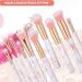 Nevsetpo Marble Pink Makeup Brush Set - 15+2 Premium Synthetic Brushes with Holder and Roll Case Organizer - Buy Online on GoSupps.com