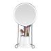 rigors Makeup Mirror with Lights  Lighted Makeup Mirror 90  Rotation Touch Screen Vanity Mirror Brightness Adjustable LED Makeup Mirrors  Vanity Mirror with Light Carrying Makeup Bucket (White)