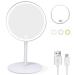 FREEAGLE Lighted Makeup Mirror Rechargeable - Led Vanity Mirror with Stand - 1x/10x Magnifying Mirror - Touch Control Dimmable Cosmetic Mirror with 3 Lighting Modes for Makeup - White
