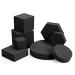 Yiemoge 8PCS Geometric Cube Photo Props Set  Hard Foam Photography Background Props for Goods  Crafts  Lipstick  Jewelry  Cosmetics  Makeup Tools  Food (Black)
