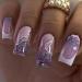 24Pcs Press on Nails Medium French Tips Fake Nails Acrylic Square False Nails Summer Reusable Artificial Nails for Women and Girls
