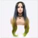 BGHJUE Wig Accessories Synthetic Hair Wig Natural Bangs Pixie Cut With Highlights For Women Fluffy Green Long Roll