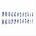 Foccna Long Blue Press-On Nails - Square Full Cover Butterfly Acrylic Nails for Women & Girls - Glossy Finish 24PCS - Buy Online on GoSupps.com