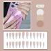 French Tip Press on Nails-Press On Nails with Nail Tips Pearlescent style false nails elegant long pointed pink white false nails Design Glossy press on nails Acrylic False Nails Cute Artificial Nails - Buy Online on GoSupps.com