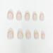 Justotry 24 Pcs Short Milky Gold Stiletto False Nails - Cute Nude French Press on Nails with Nail Glue | Almond Stick on Nails for Women Art - Buy Online on GoSupps.com