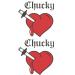 Bride of Chucky Heart Temporary Tattoos, 10 PCS Tiffany Heart Tattoos Sticker For Women, Halloween, Party, Costume,Cosplay