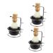 Minkissy 3 sets of shaving foam shell Razor cup with stand shave shaving soap shaving brush hairdressing brush brushes men's shaver set metal stalls.