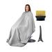 Professional Barber Cape with Neck Duster Brush and Hair clip Hair Cutting Cape and Salon Cape for Men and Women Grey