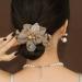 Crystal Flower Leaf Hair Ties - 4 Pcs Ponytail Holders with Rhinestone Scrunchies for Women and Girls - Buy Online on GoSupps.com