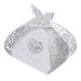 EXCEART 50pcs Boxes Chocolate Boxes Baptism Favor Boxes Wedding Boxes Candy Box Carton medium White