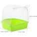 POPETPOP Caged Bird Bath for Small Birds - Hanging Bathtub Box for Canary, Parrot - White/Green - Buy Online on GoSupps.com