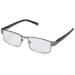 Foster Grant Men's Leo Square Reading Glasses Gunmetal/Transparent 2 x