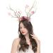 Lurrose Kids Antler Headband 1PC Deer Antler Flower Headband Christmas Branch Antlers Headband Forest Goddess Headdress for Party Cosplay Festival Photos Light coffee color
