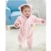 Baby Winter Snowsuit Romper with Hood | Thick & Warm Outerwear Set | Pink | 6-9 Months - Buy Online on GoSupps.com
