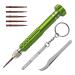 Dewedrt 5 in 1 Mini Screwdriver Glasses Screwdriver Magnetic Screwdriver Set for Watches Green