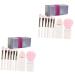 minkissy 2 Sets Makeup Brush Set Makeup Brush Kit Face White Travel Plastic Eyebrow Brush