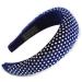 Retro Thicken Padded Velvet Diamante Wide Chunky Hair Band/HeadBand/Alice Band in Blue - Buy Online on GoSupps.com