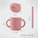 Silicone Sippy Cup Baby Cat Training Cup with Straw - No Spill Toddler Trainer Cup in Pink | Easy to Clean | Two-Handed Design - Buy Online on GoSupps.com