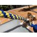 Fleece Dog Tug Toy for Medium and Large Dogs - Soft Handmade Dog Rope Safe for Gums and Teeth Tug of War Puppy Play - LARGE: 21in blue and yellow - Buy Online on GoSupps.com