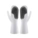 Magic Dish Washing Gloves Silicone Rubber Cleaning Brush Scrubber Kitchen Accessories (Grey)
