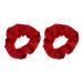 Velvet Solid Scrunchies - Set of 2-Red