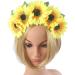 Healeved Yellow Sunflower Headdress Hawaiian Hair Simulate Flower Headband Holiday Photo Props - Buy Online on GoSupps.com