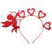 minkissy Heart Headband Valentines Day Headpieces Sequin Cupid Hair Band Red Love Heart Hair Band for Women Girls Halloween Valentine's Day Party Red