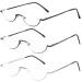 REAVEE 3-Pack Retro Designer Half Moon Reading Glasses with Spring Hinge - Black Grey Silver 1.75 - Buy Online on GoSupps.com