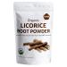 Organic Licorice Root Powder (Mulethi) Glycyrrhiza glabra resealable Pack of 4 Oz/113 gm USDA Organic Natural Expectorant Soothes Sore Throat Candy Flavoring Agent Superfood 4.0 ounces