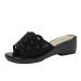HSYHKDSY Keil-Plateau sandals for women women's summer shoes glittering glittering elegant casual comfortable vacation S51117 Black 4.5 UK