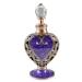 TEAMWILL Vintage Purple Perfume Glass Bottle Crystal Openwork Refillable Metal Empty Gift