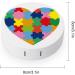 Autism Awareness Heart Round Contact Lens Case - Portable Cute Storage Box with Mirror - Buy Online on GoSupps.com